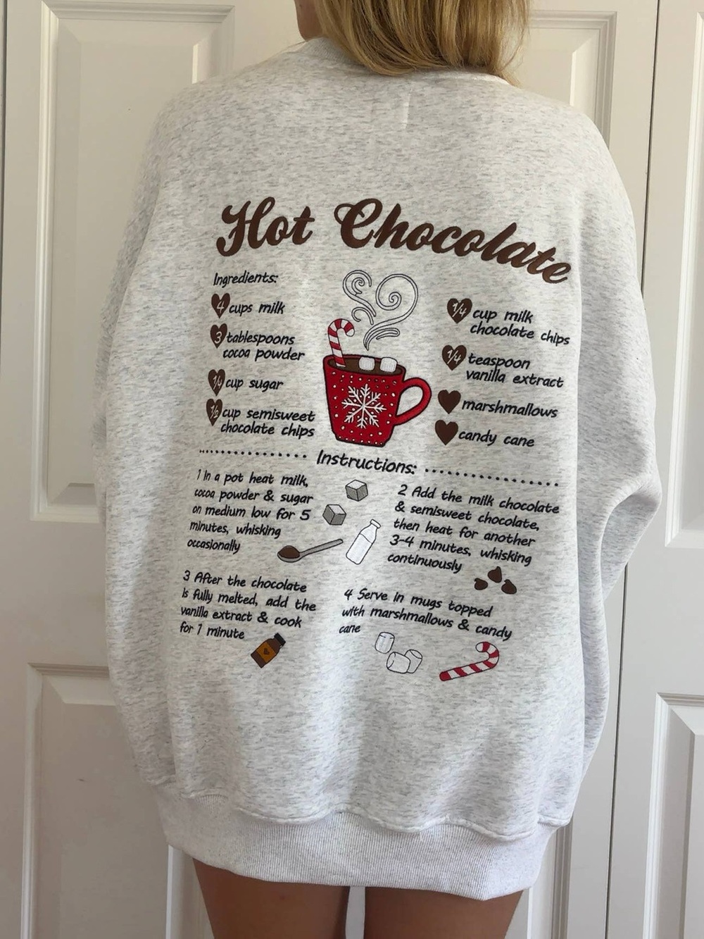 Classic Hot Chocolate Graphic Sweatshirt - Light Gray